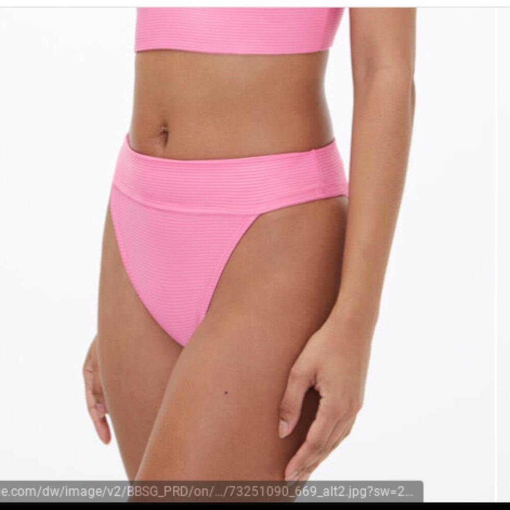 pink high waisted bikini bottoms